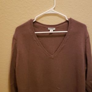 V-neck tan sweater